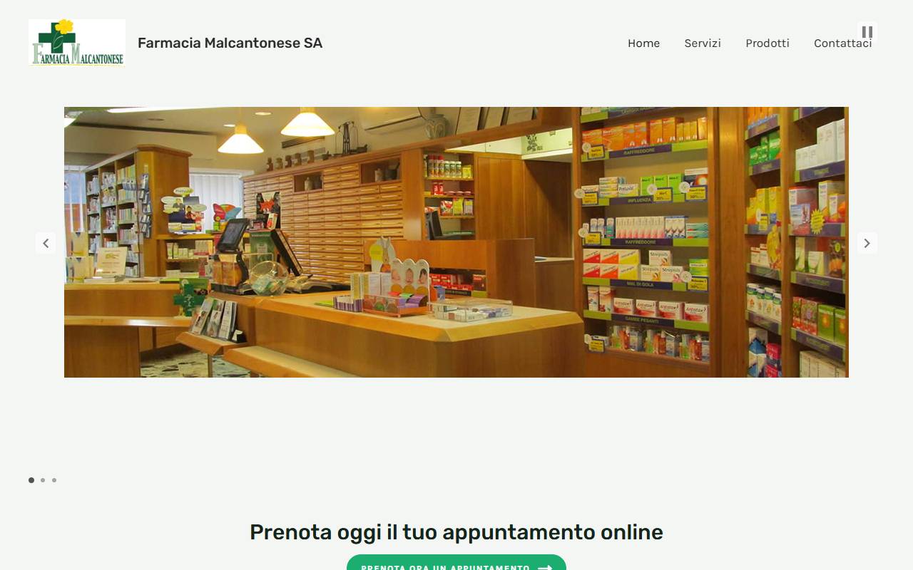 Anteprima del sito: Farmacia Malcantonese SA