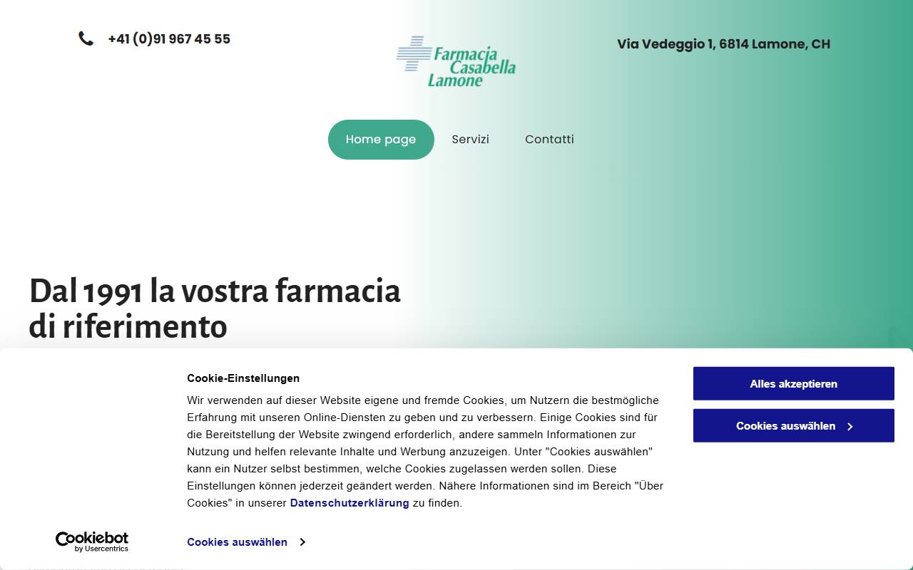Anteprima del sito: Farmacia Casabella SA