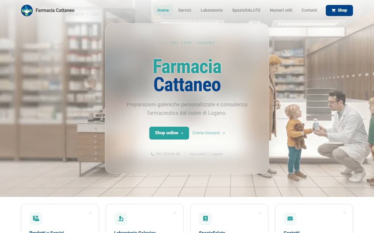 Anteprima del sito: Farmacia Cattaneo SA