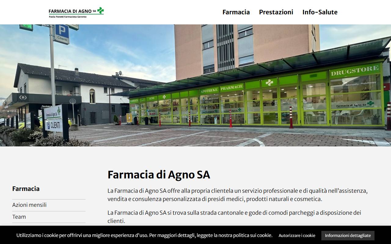 Anteprima del sito: Farmacia di Agno SA