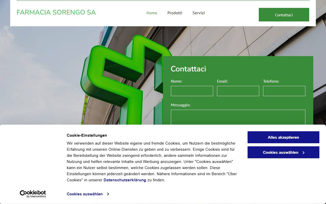Anteprima del sito: FARMACIA SORENGO SA