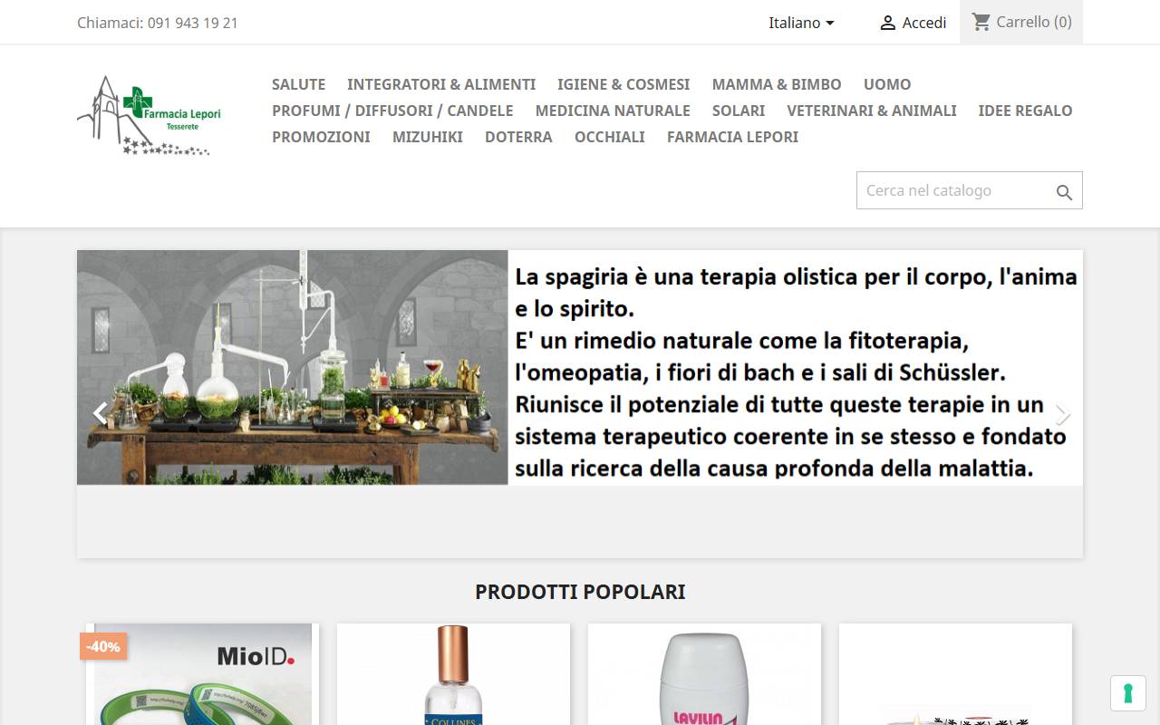 Anteprima del sito: Farmacia Eredi dott. Elio Lepori