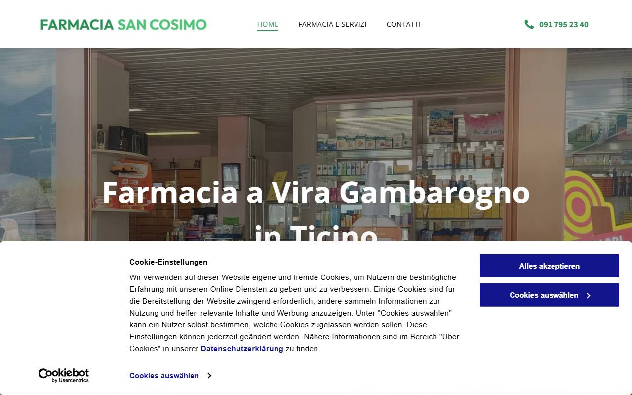 Anteprima del sito: Farmacia San Cosimo SA