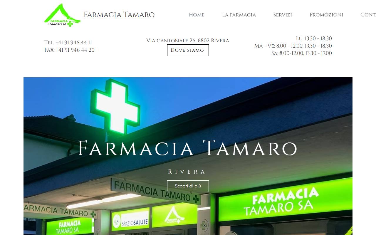Anteprima del sito: Farmacia Tamaro SA