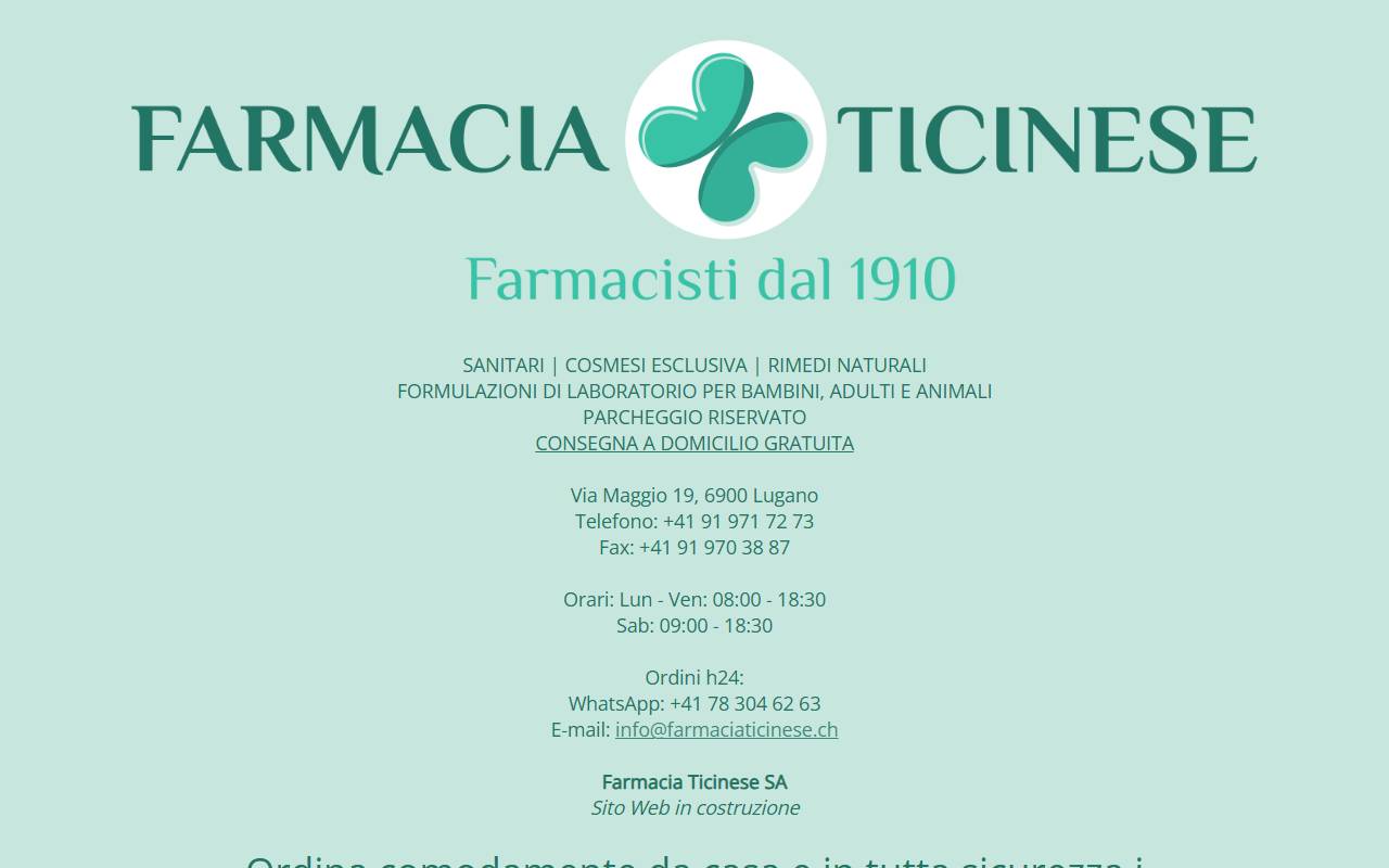 Anteprima del sito: Farmacia Ticinese SA