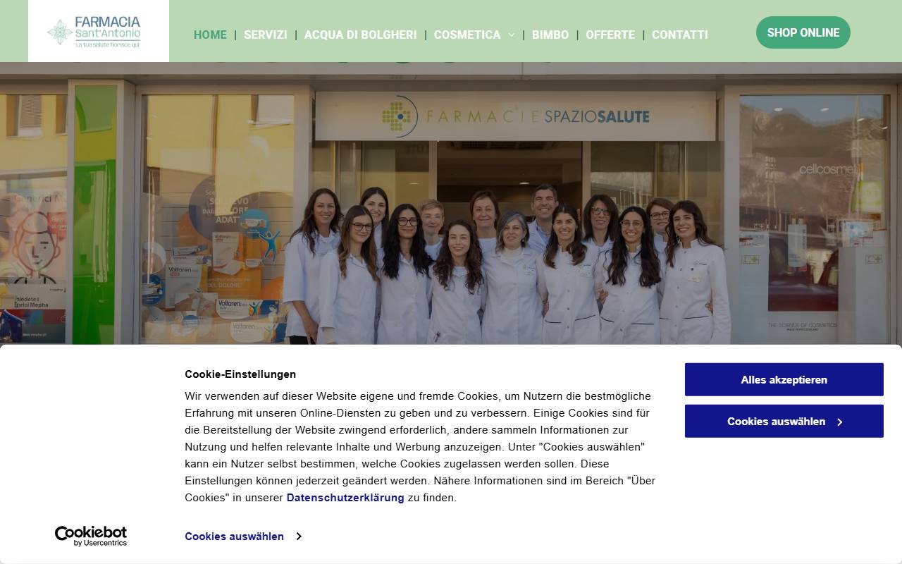 Anteprima del sito: Farmacia St. Antonio Bissone SA