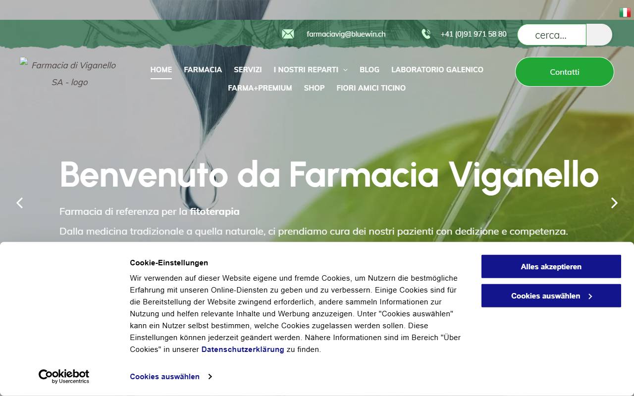 Anteprima del sito: Farmacia di Viganello SA