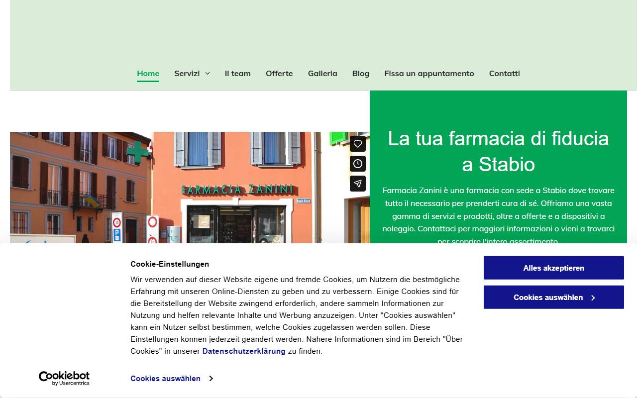 Anteprima del sito: Farmacia Zanini SA