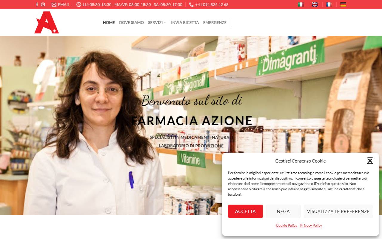 Anteprima del sito: FARMACIA MGM AZIONE SAGL