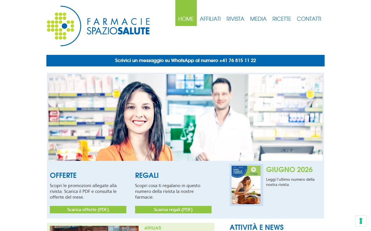 Anteprima del sito: Farmacie Spazio Salute Sagl