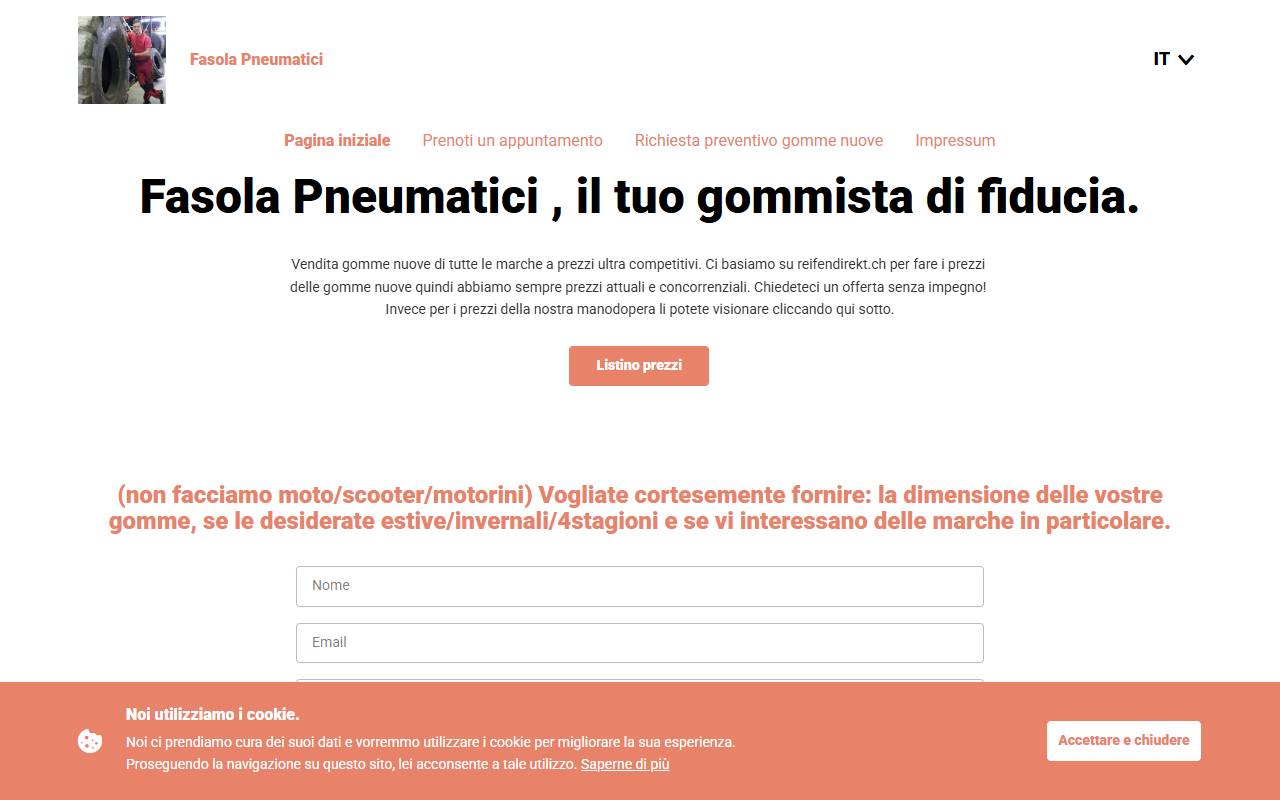 Anteprima del sito: Fasola Pneumatici