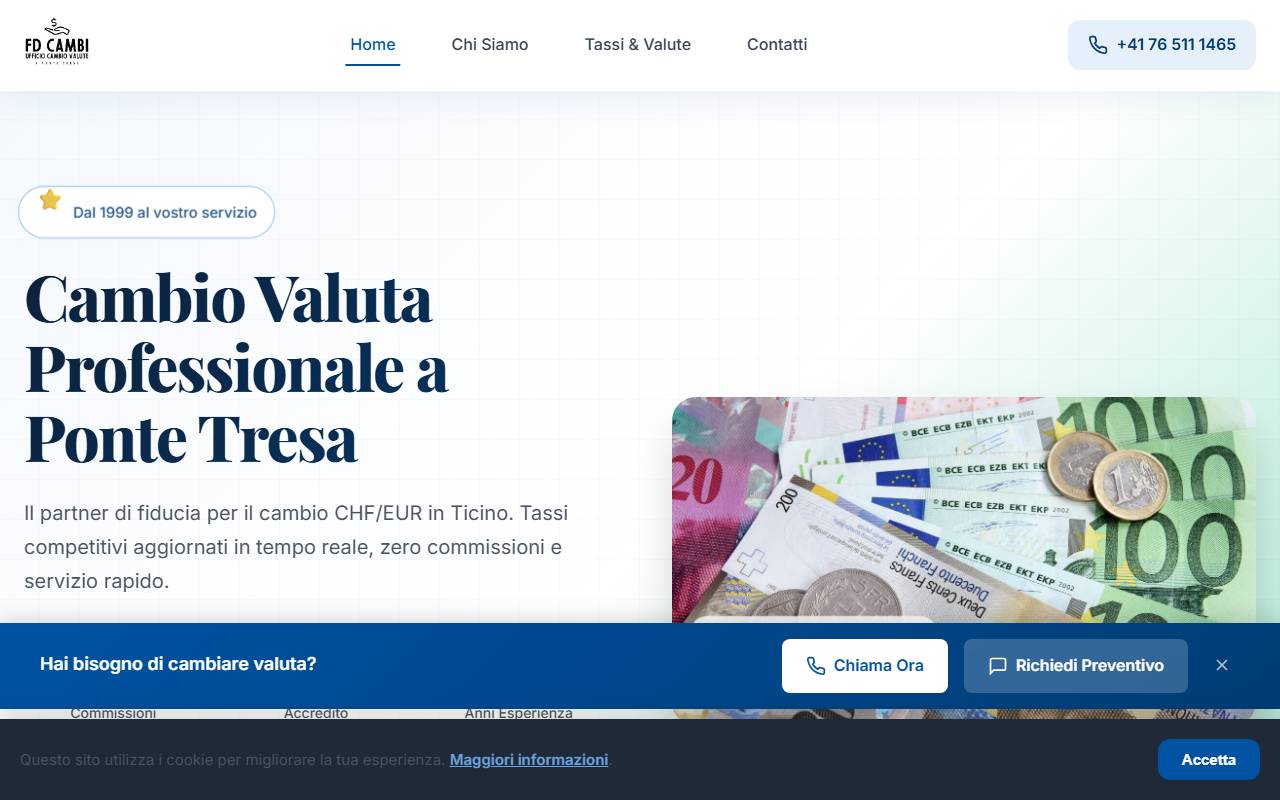 Anteprima del sito: FD Cambi SA