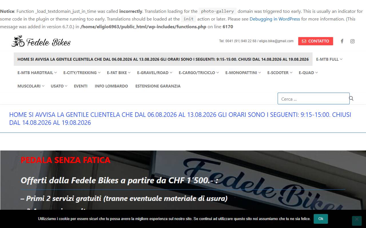 Anteprima del sito: Fedele Bikes, titolare Fedele Eligio