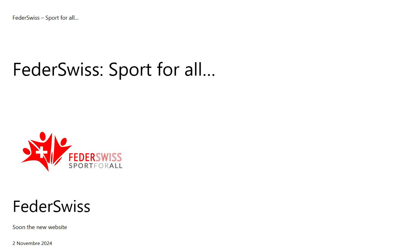 Anteprima del sito: FederSwiss - Sport For All