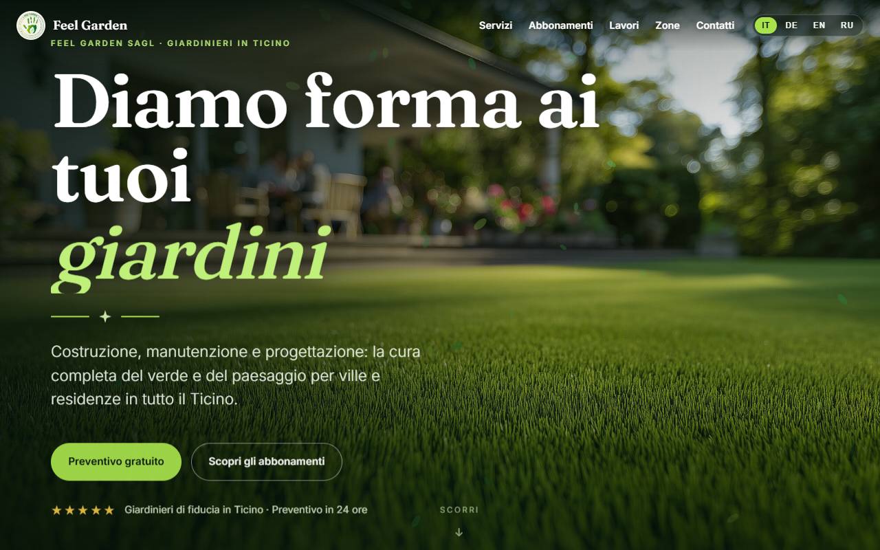 Anteprima del sito: Feel Garden Sagl