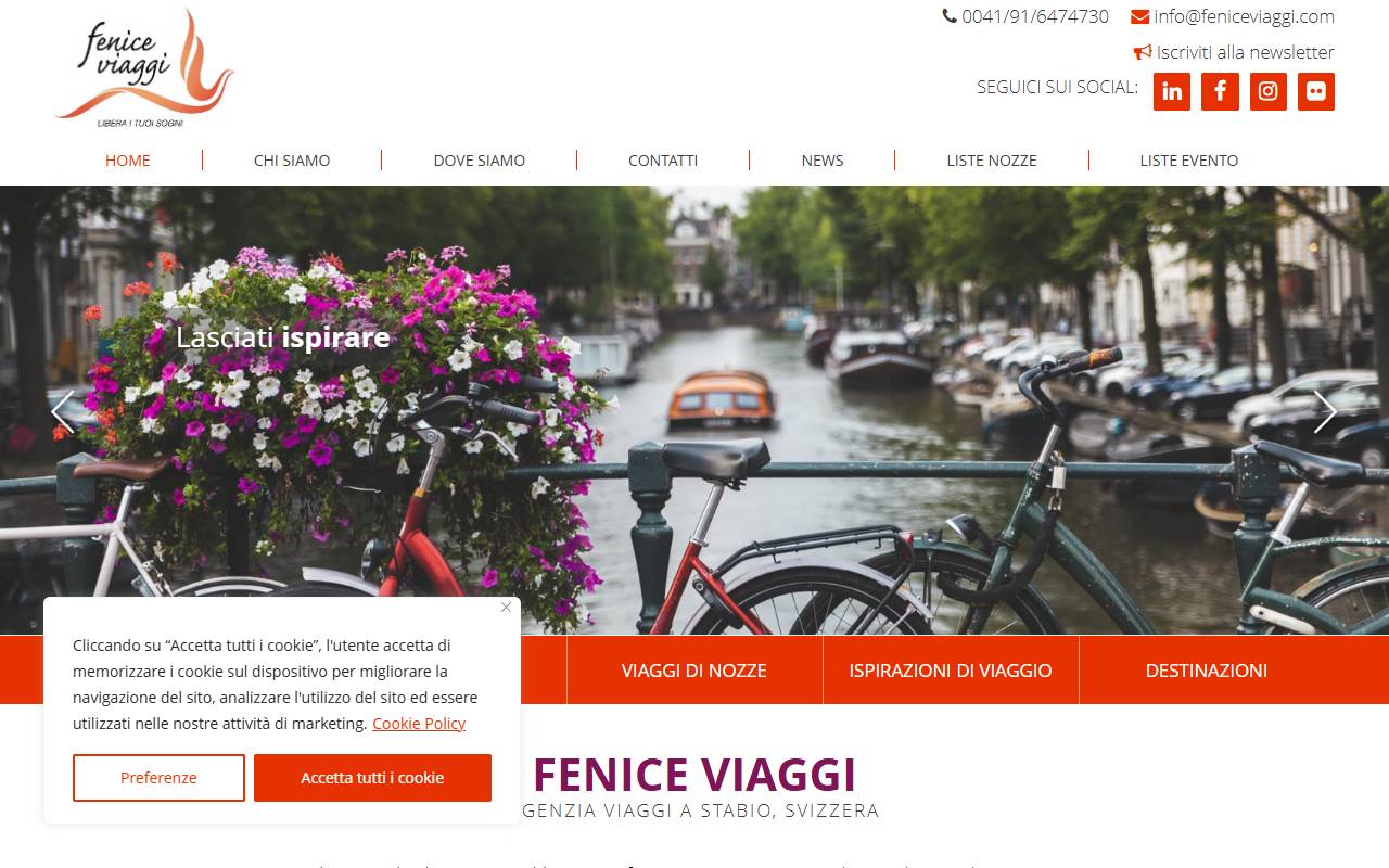 Anteprima del sito: Fenice Viaggi Sagl