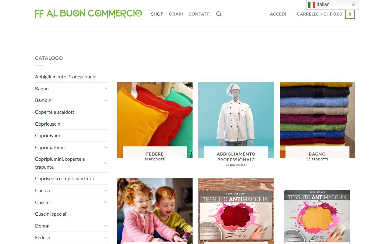 Anteprima del sito: FF al buon commercio SAGL