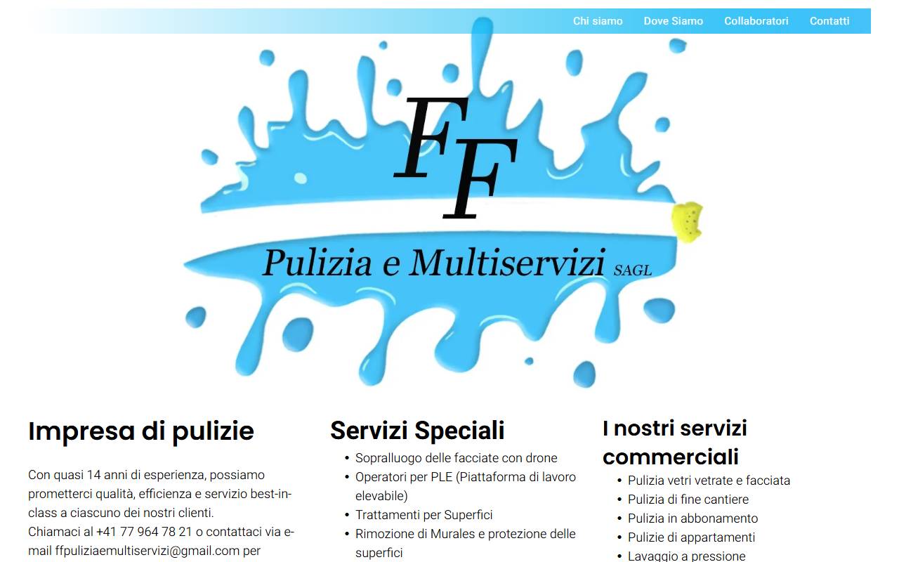 Anteprima del sito: FF Pulizia e Multiservizi Sagl