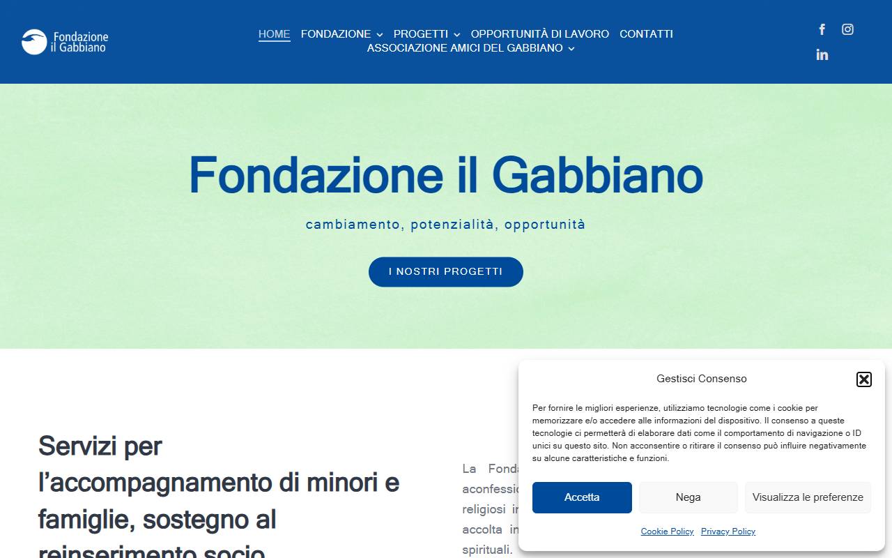 Anteprima del sito: Fondazione "Il Gabbiano"