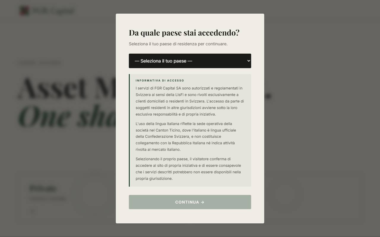 Anteprima del sito: FGR Capital SA