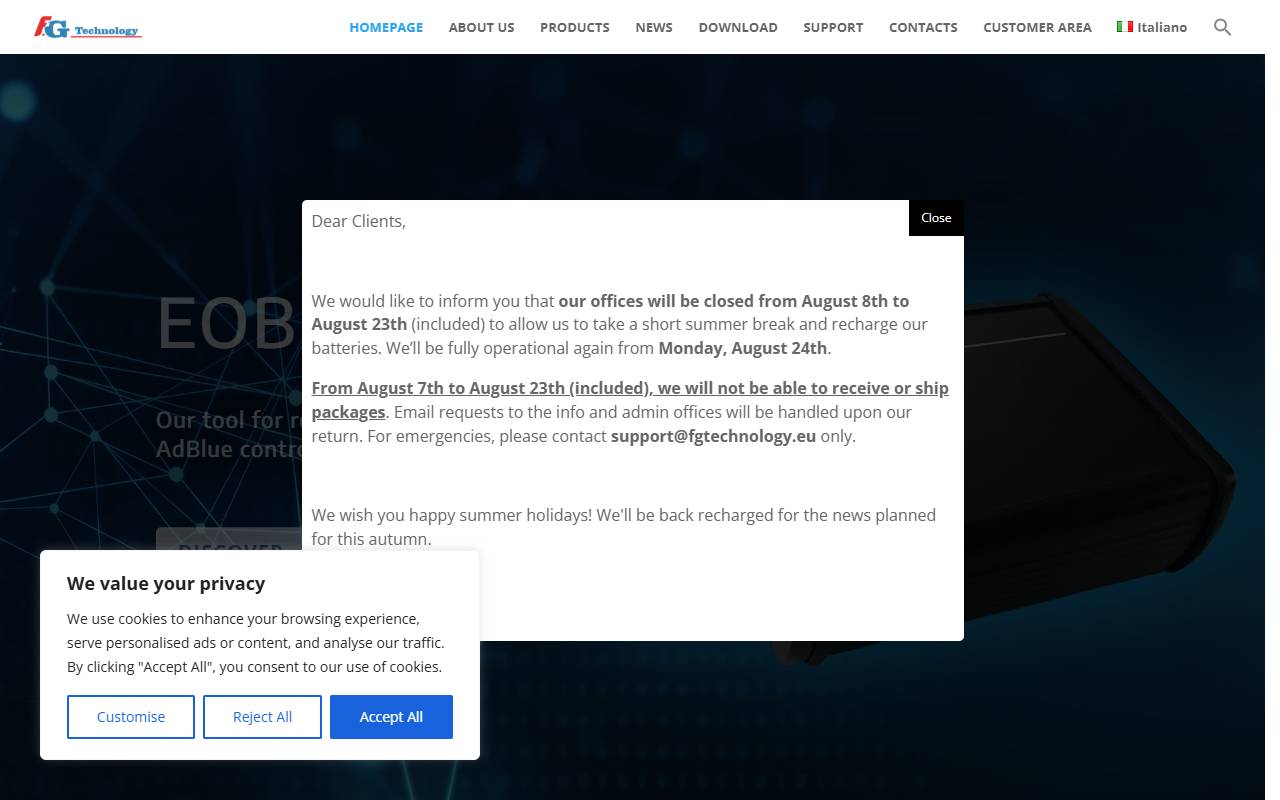 Anteprima del sito: FGTechnology SA