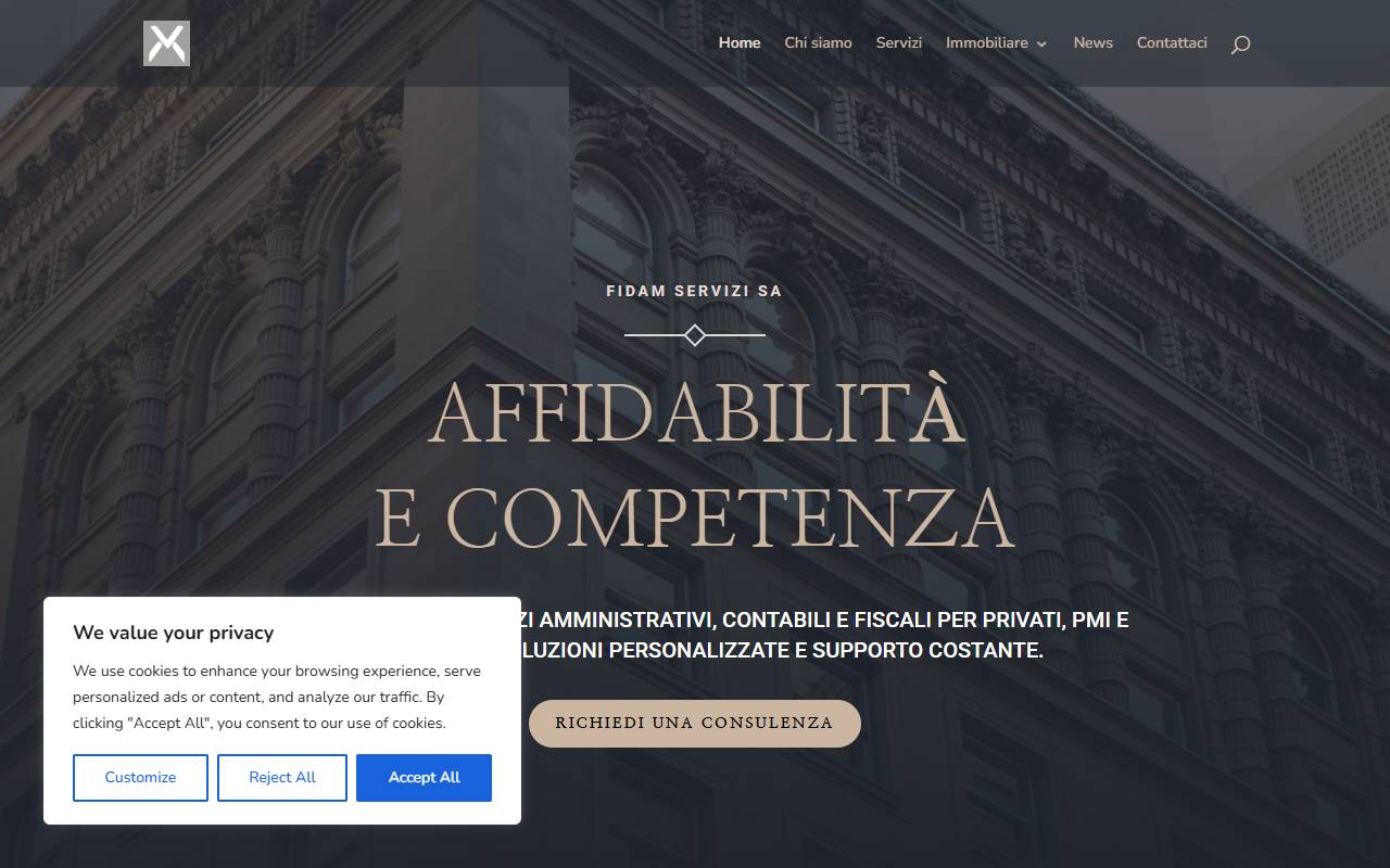 Anteprima del sito: Fidam Servizi SA