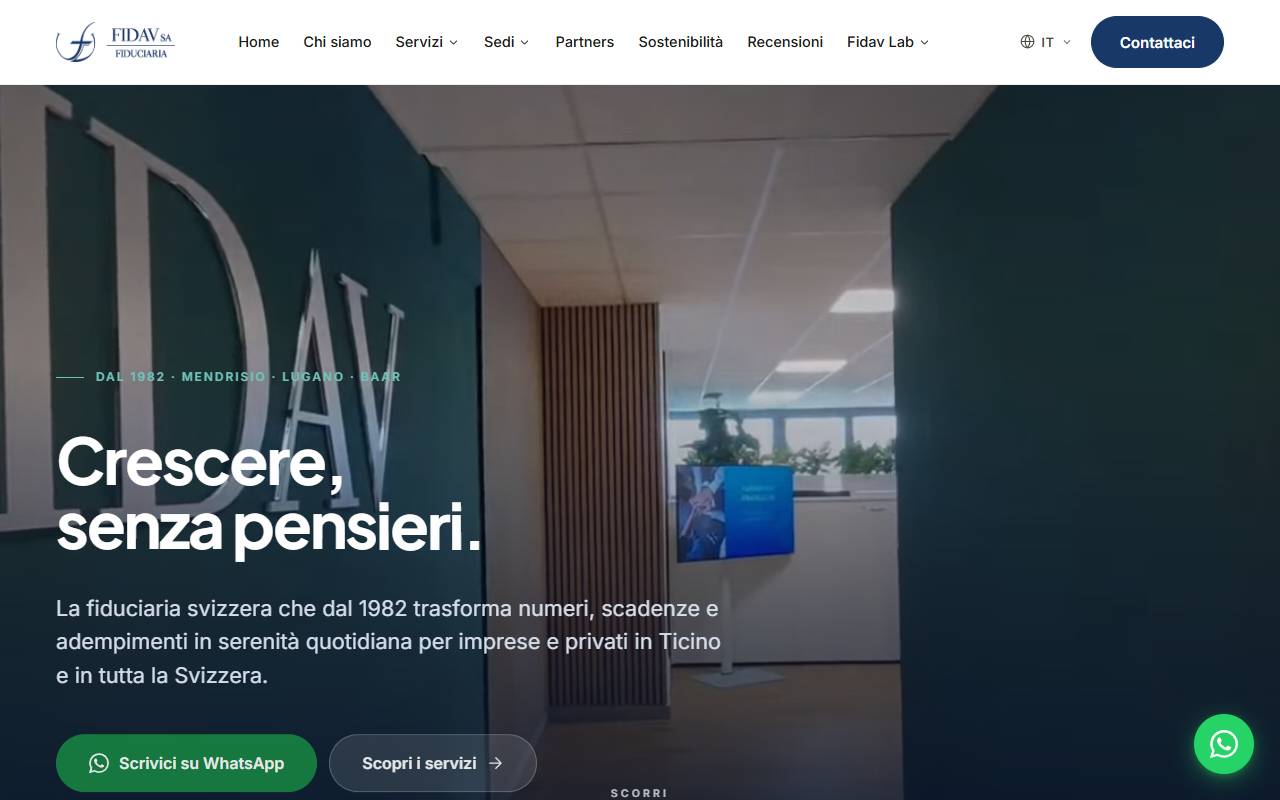 Anteprima del sito: Fidav SA