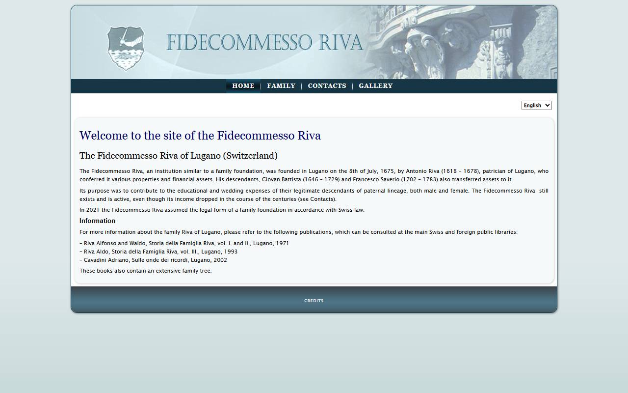 Anteprima del sito: Fondazione del Fidecommesso Riva