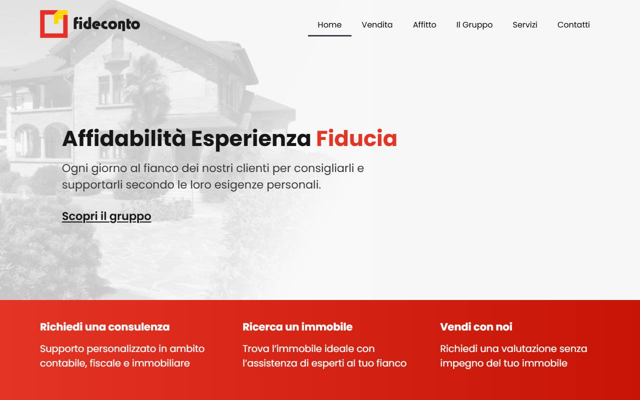 Anteprima del sito: Fideconto gestioni immobiliari SA
