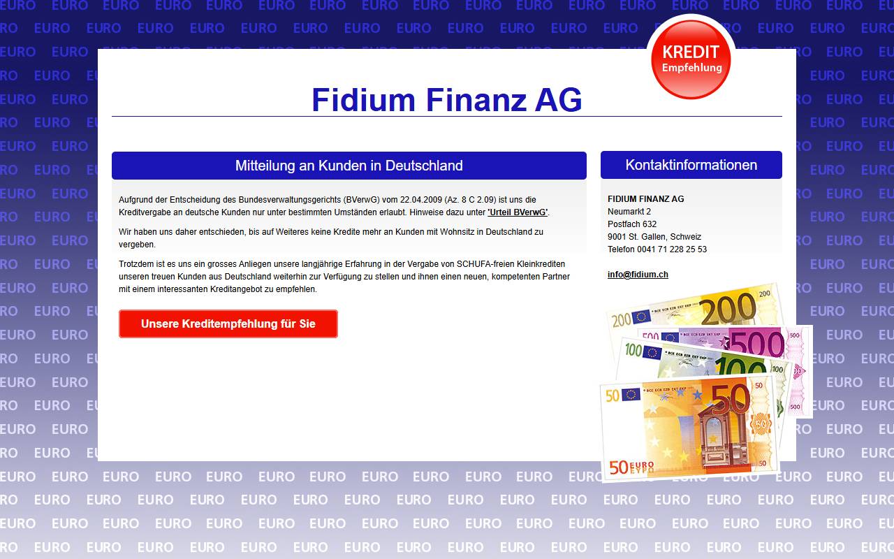 Anteprima del sito: FIDIUM SA