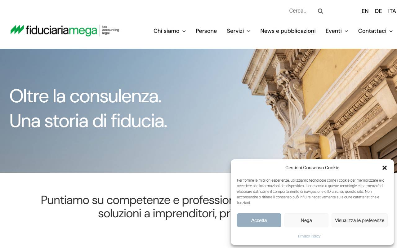 Anteprima del sito: Fiduciaria Mega SA