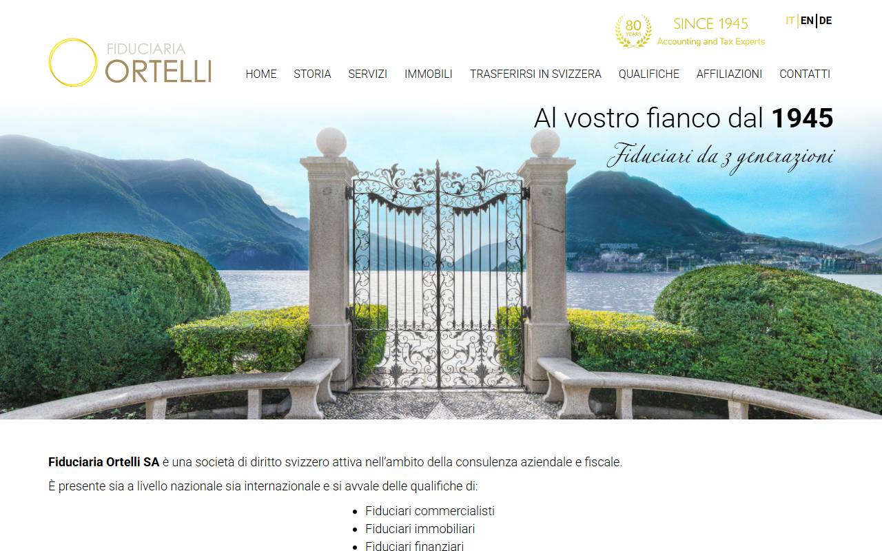 Anteprima del sito: Fiduciaria Ortelli SA