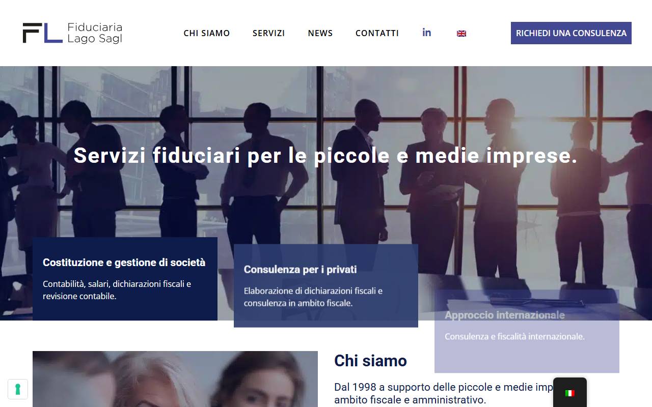 Anteprima del sito: Fiduciaria Lago Sagl