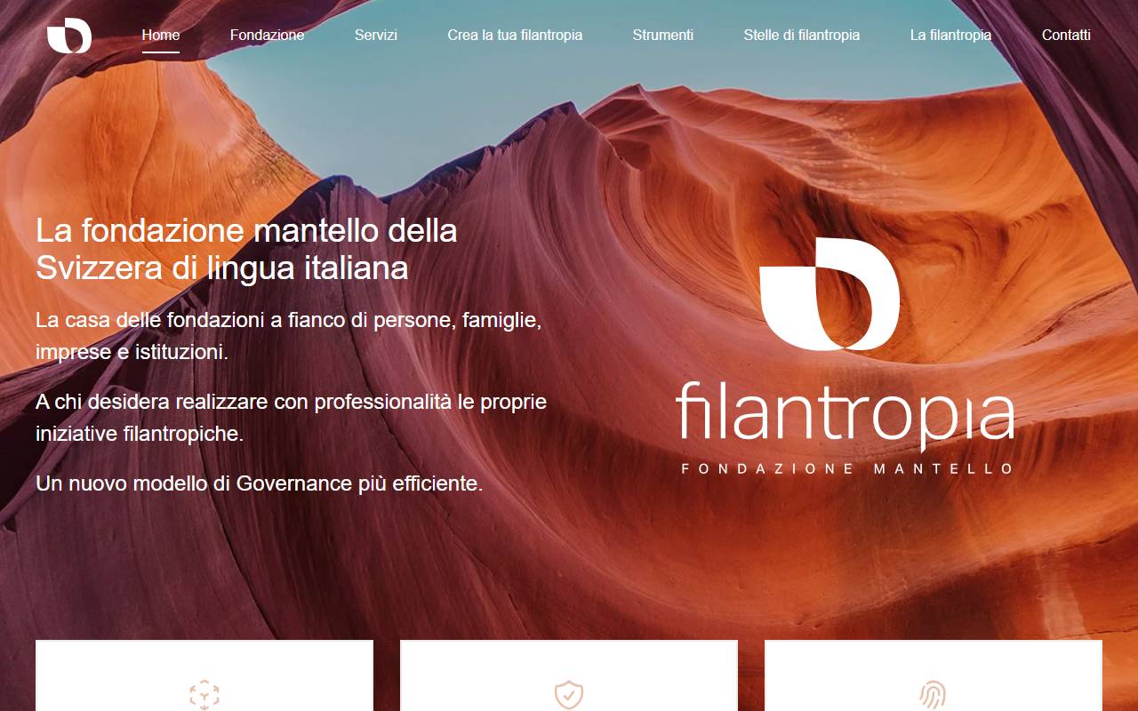 Anteprima del sito: Fondazione Mantello Filantropia