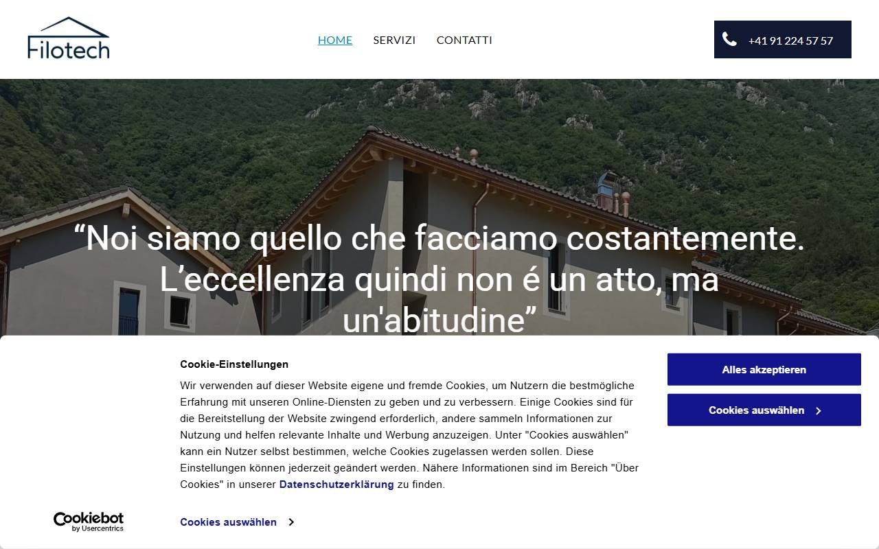 Anteprima del sito: Filotech Sagl