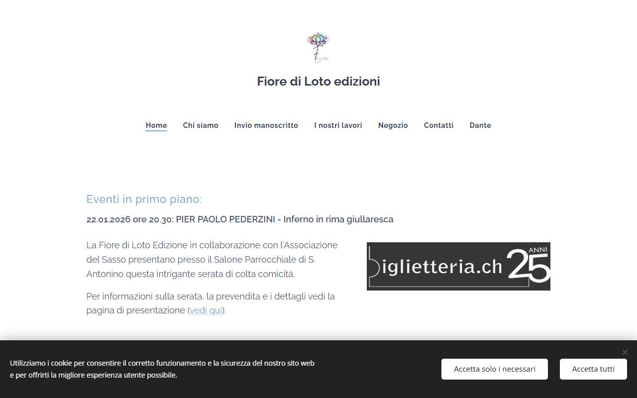 Anteprima del sito: Fiore di Loto edizioni di Perli Dana