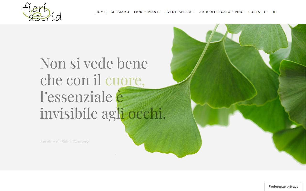 Anteprima del sito: Fiori Astrid Sagl