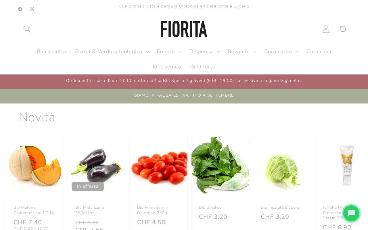 Anteprima del sito: FIORITA SAGL