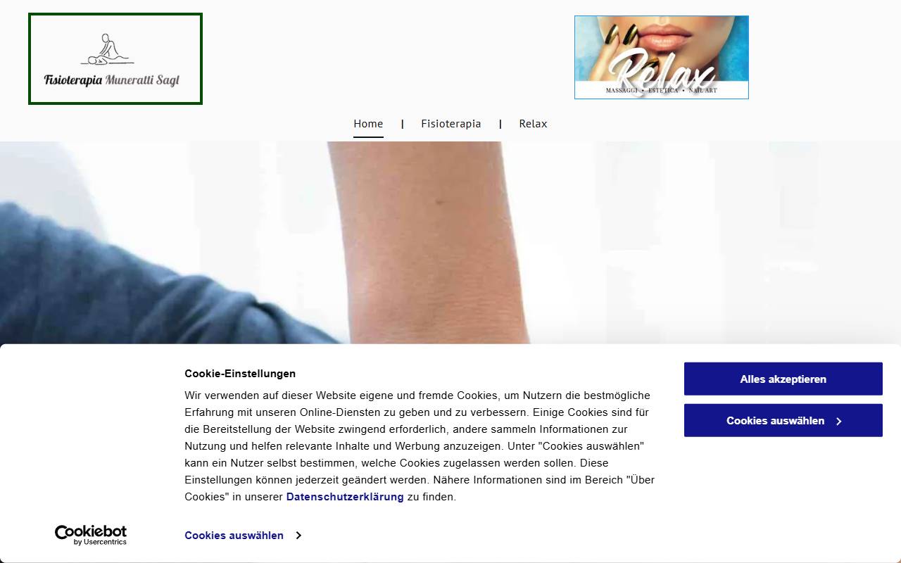 Anteprima del sito: Fisioterapia Muneratti Sagl