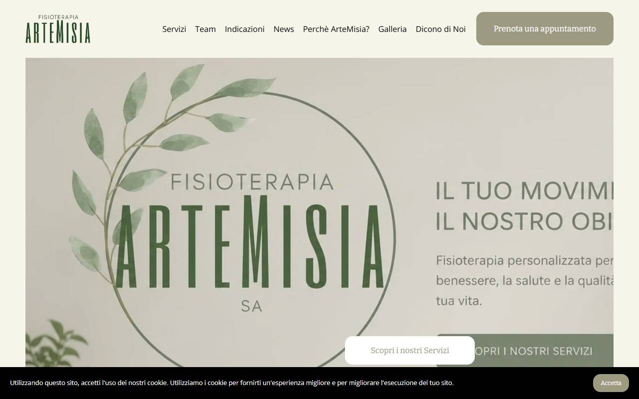 Anteprima del sito: Fisioterapia Artemisia SA