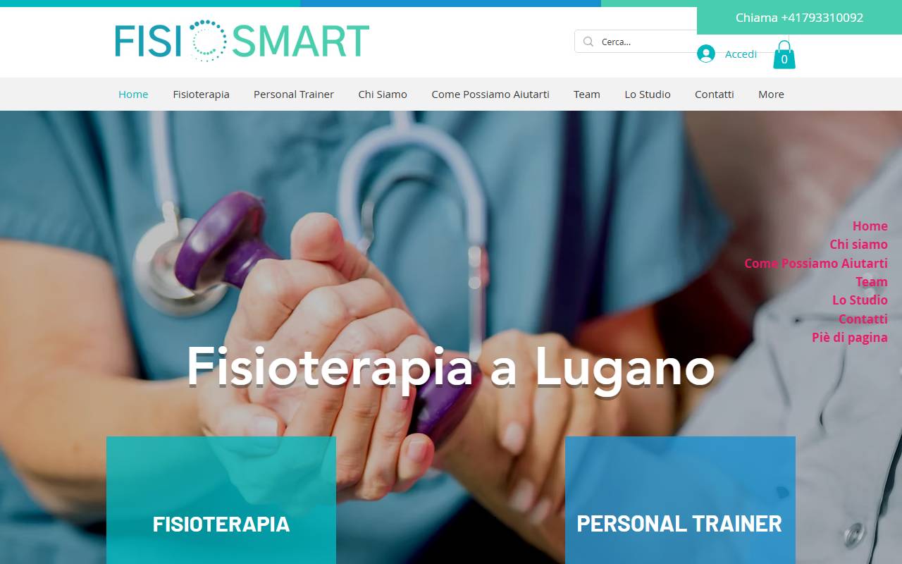Anteprima del sito: Fisiosmart Sagl