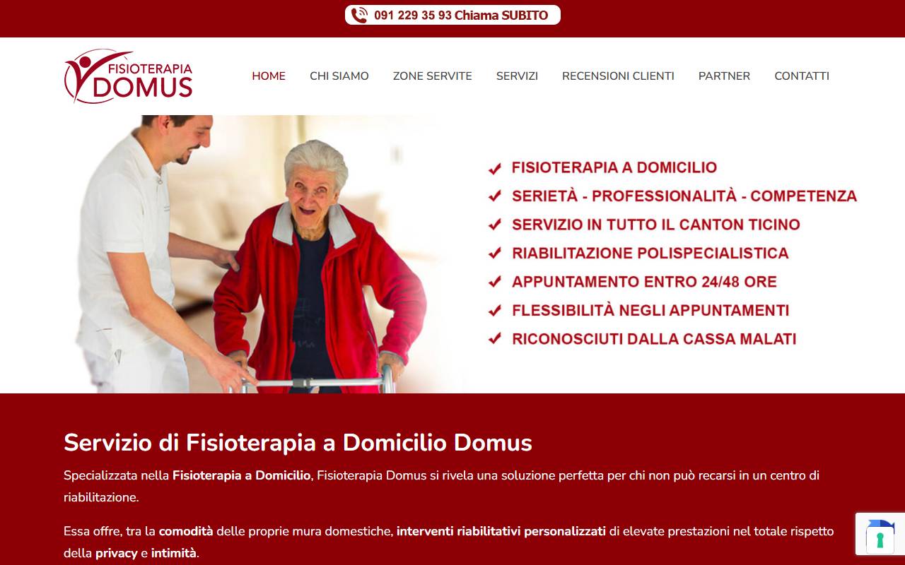 Anteprima del sito: Fisioterapia Domus Sagl