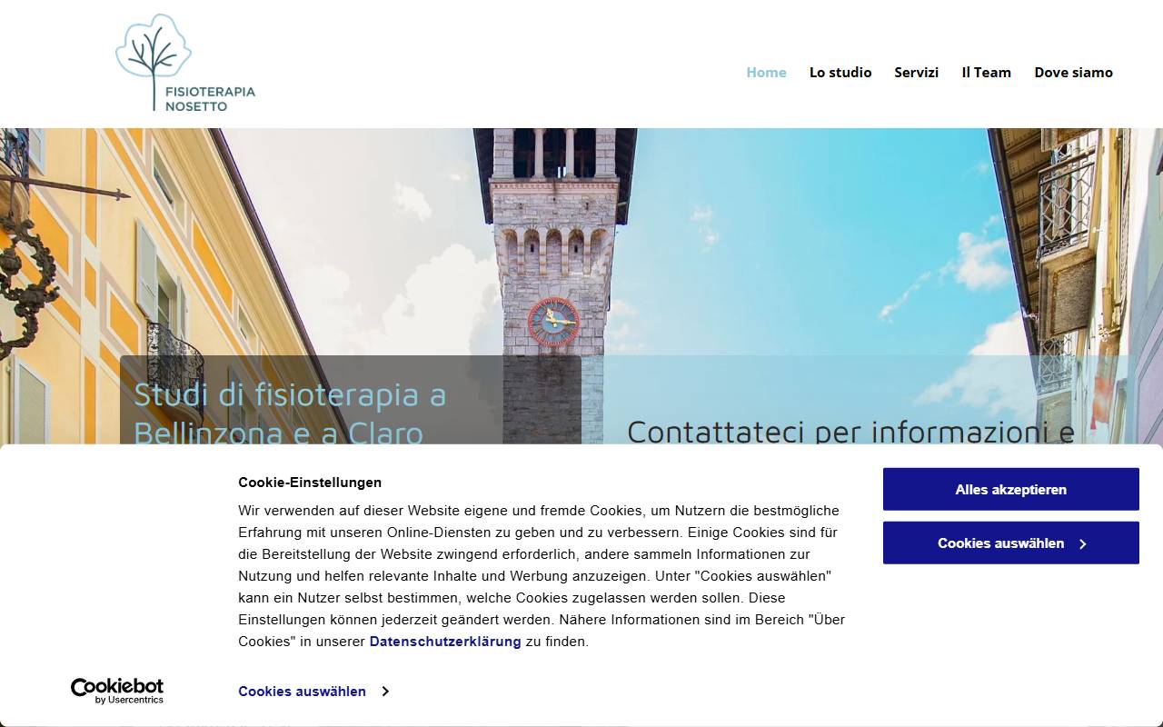 Anteprima del sito: Fisioterapia Nosetto Sagl