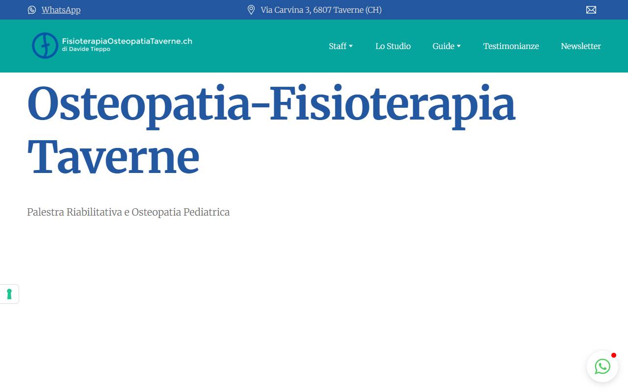 Anteprima del sito: Fisioterapia-Osteopatia Taverne Sagl