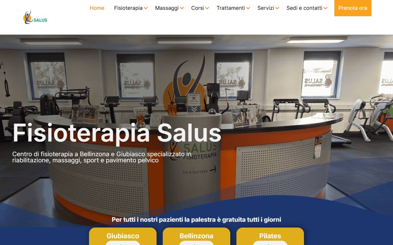 Anteprima del sito: Fisioterapia Salus Centro Sagl