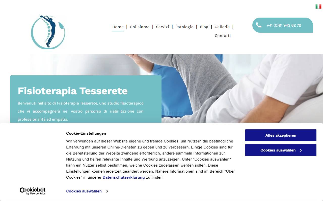 Anteprima del sito: Fisioterapia Tesserete di P. Hermans