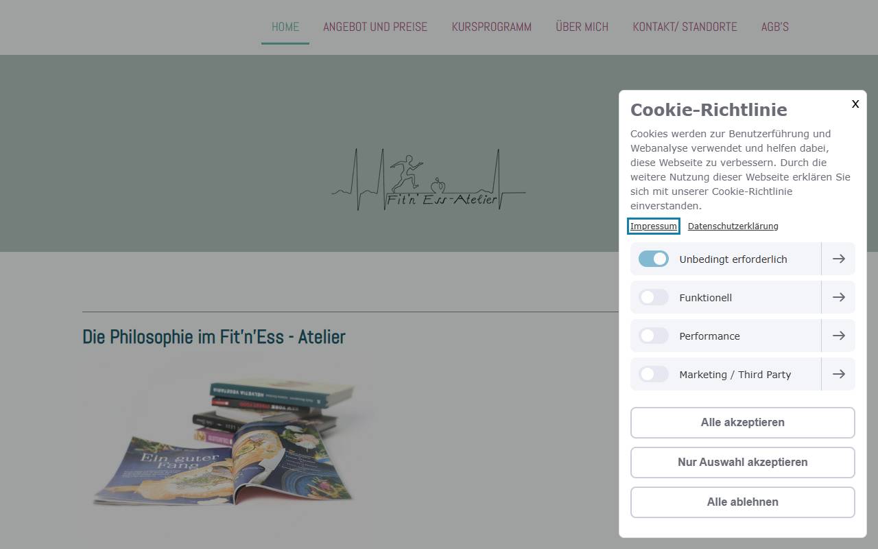 Anteprima del sito: FITNESS ATELIER SAGL