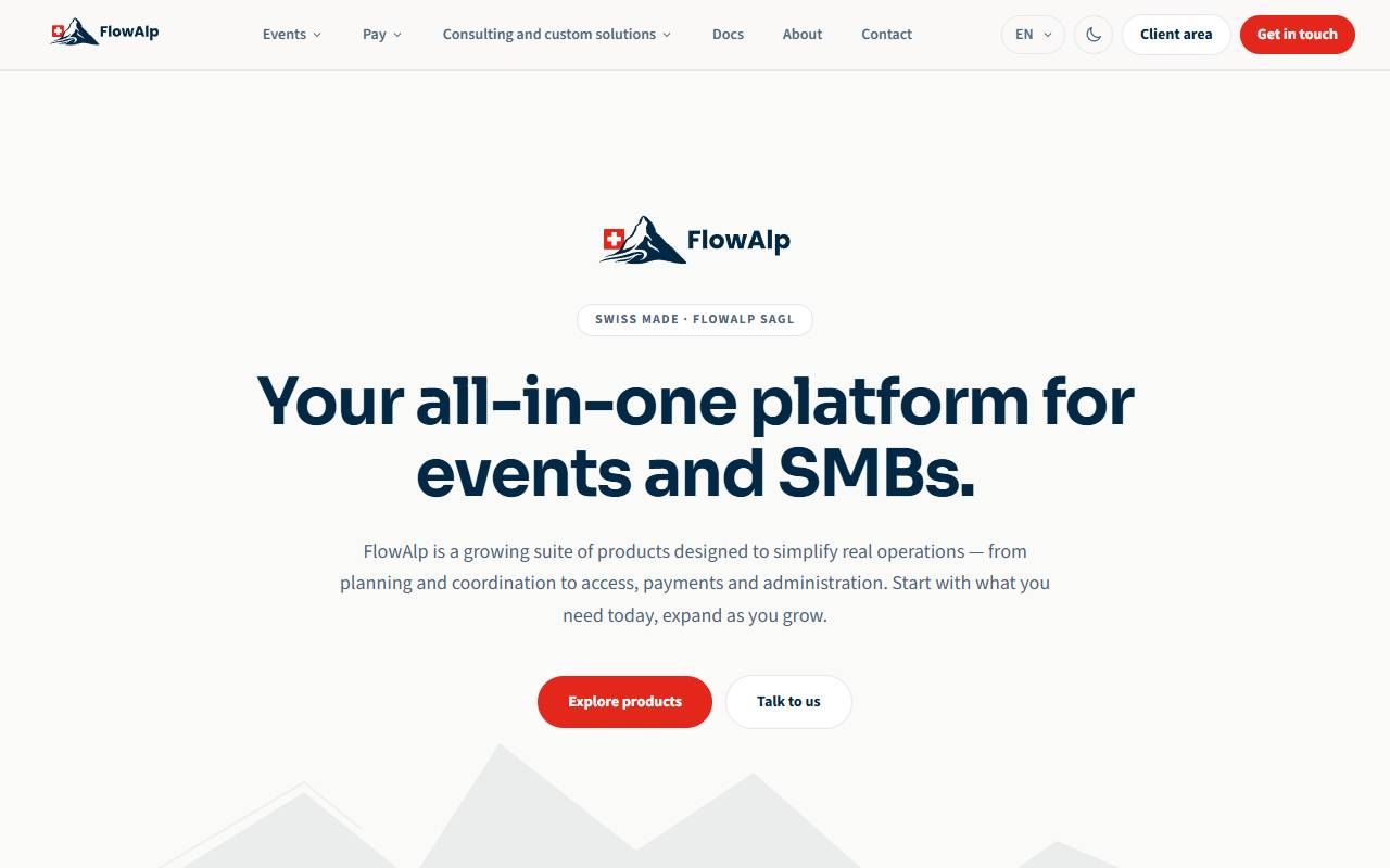 Anteprima del sito: FlowAlp Sagl