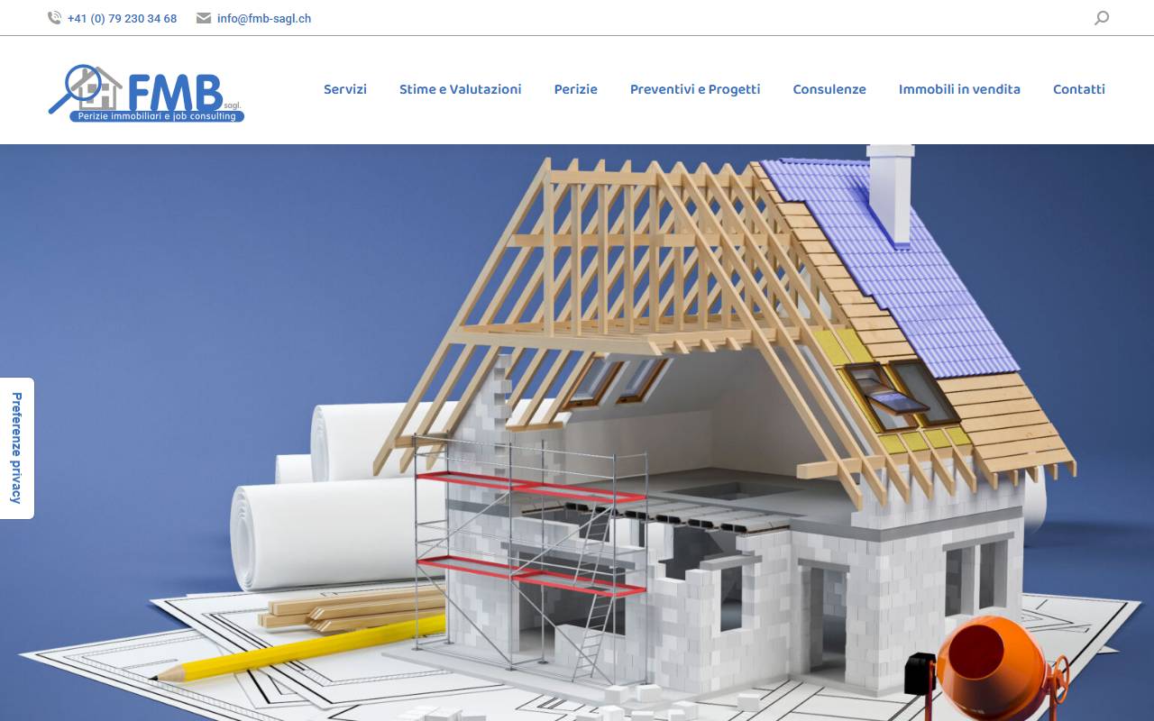 Anteprima del sito: Perizie Immobiliari e Job Consulting FMB Sagl