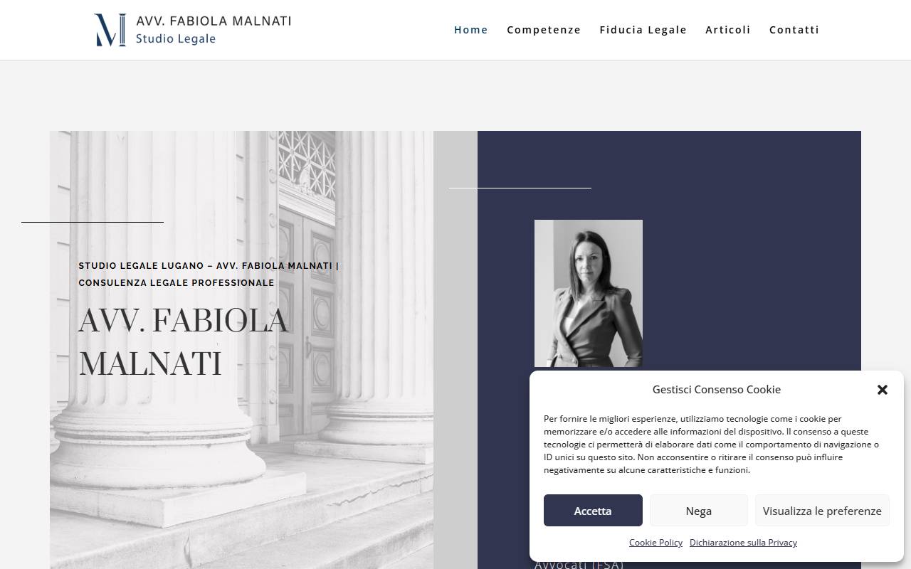 Anteprima del sito: STUDIO LEGALE AVVOCATO MALNATI FABIOLA